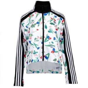 Adidas Originals X Farm Floral track top Jacket - White with Red and Blue
